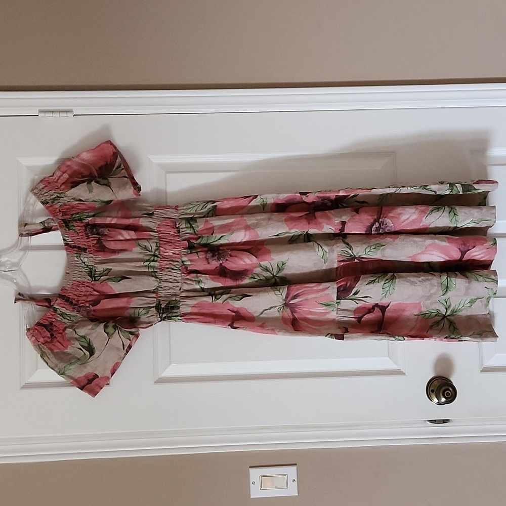 NWT Valentina Naldi Pure Linen Floral dress Size Small